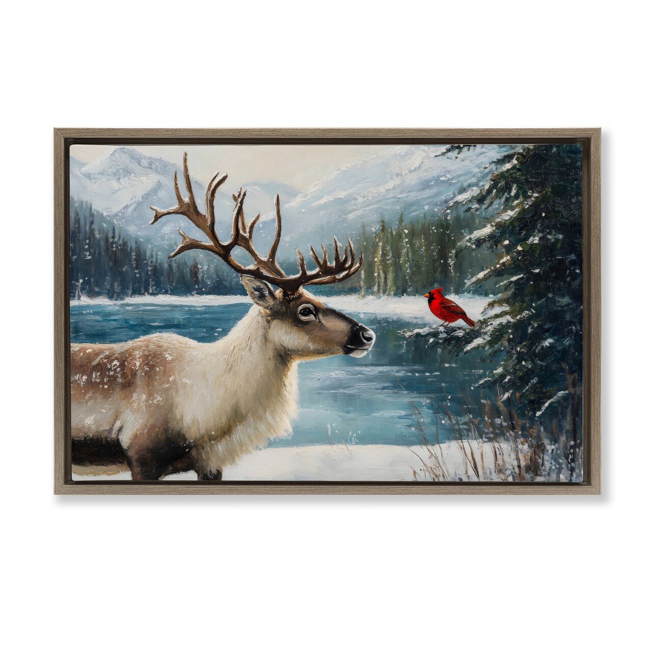 Stupell Industries Christmas Conversation In Wild Floating Frame, design by Petal Prints Design
